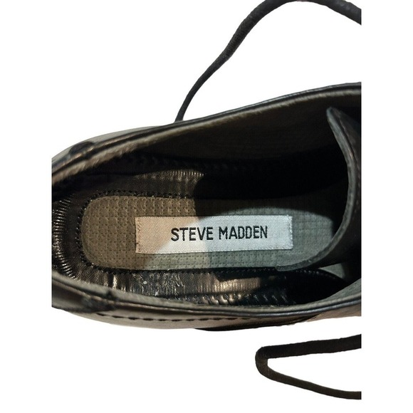 Steve Madden Yorrk Men 9.5 M Black Leather Square Toe Heels - Picture 3 of 13